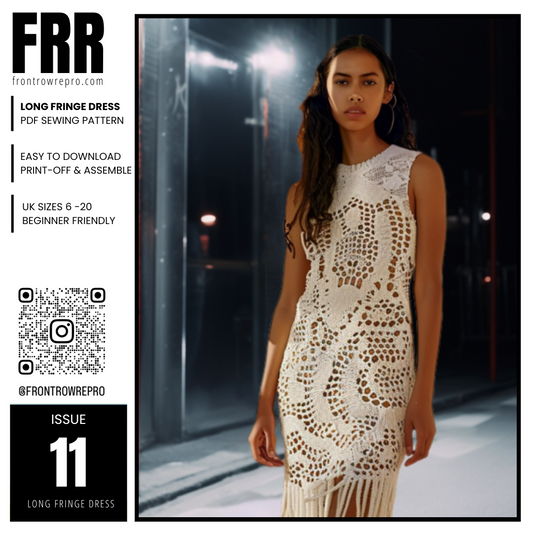 Long Fringe Dress Sewing Pattern PDF