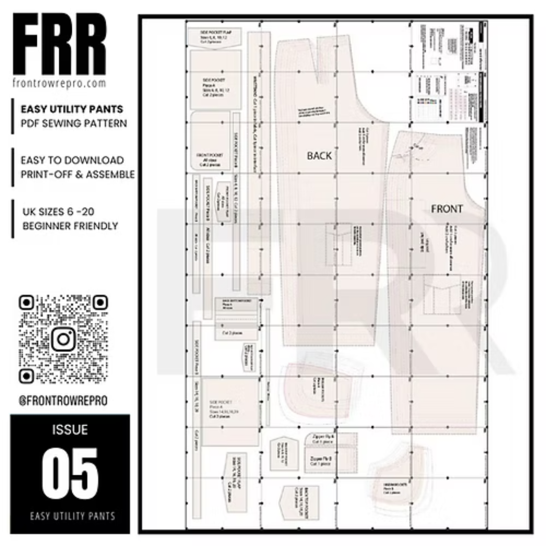 Easy Utility Pants Sewing Pattern PDF