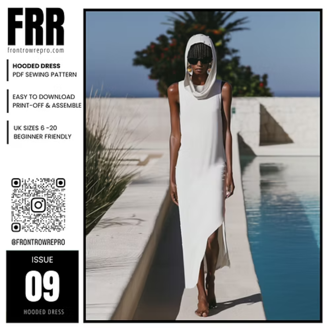Hooded Dress Sewing Pattern PDF