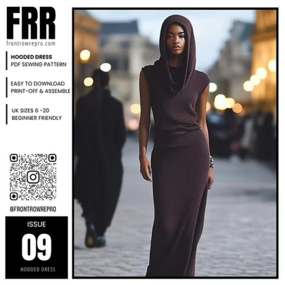Hooded Dress Sewing Pattern PDF