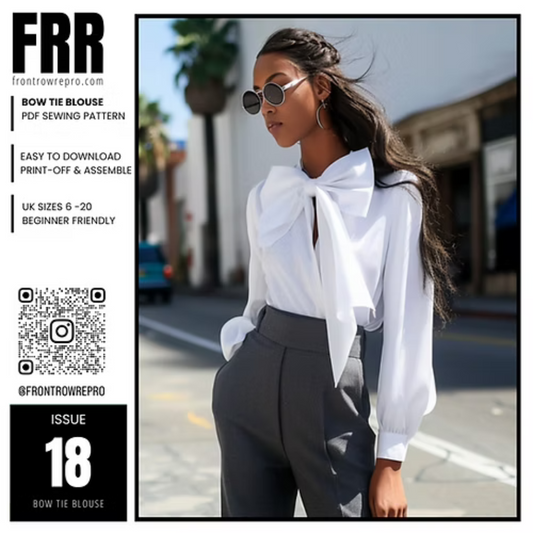 Bow Tie Blouse Sewing Pattern PDF