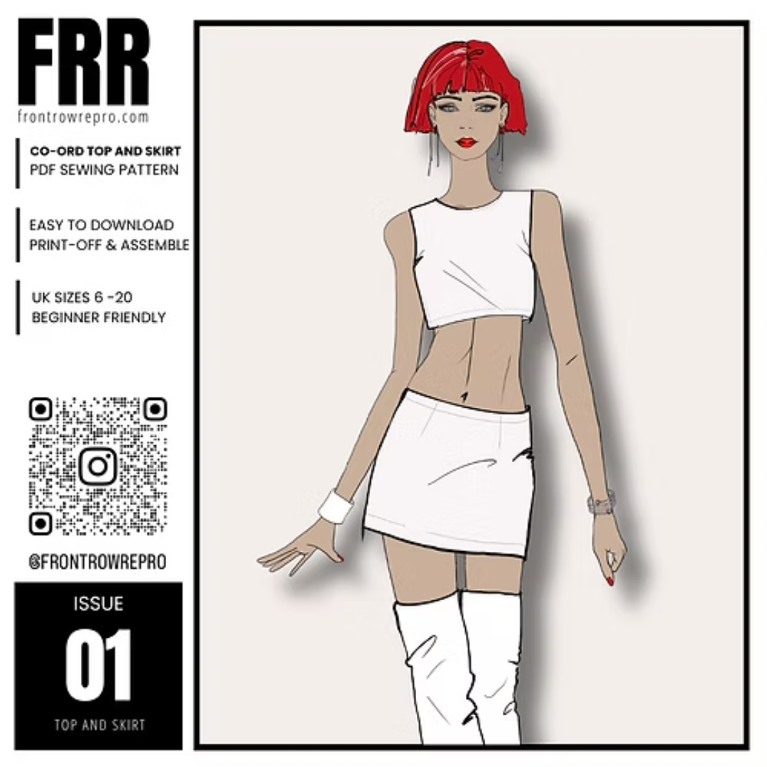 Co-Ord Top & Skirt Sewing Pattern PDF