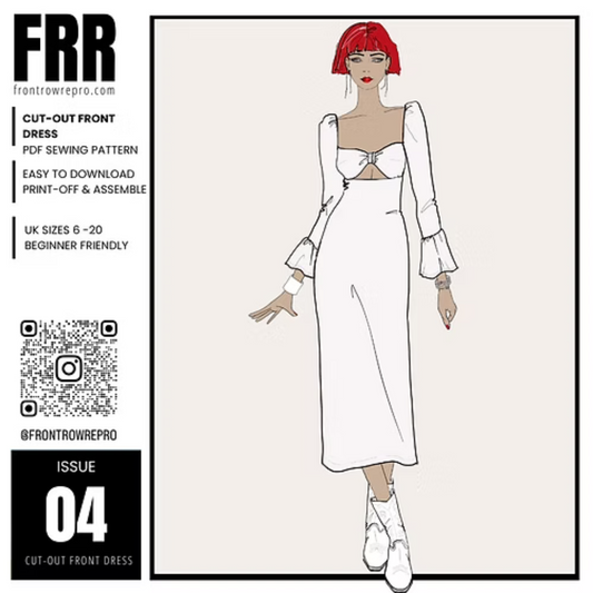 Cut-Out Front Dress Sewing Pattern PDF