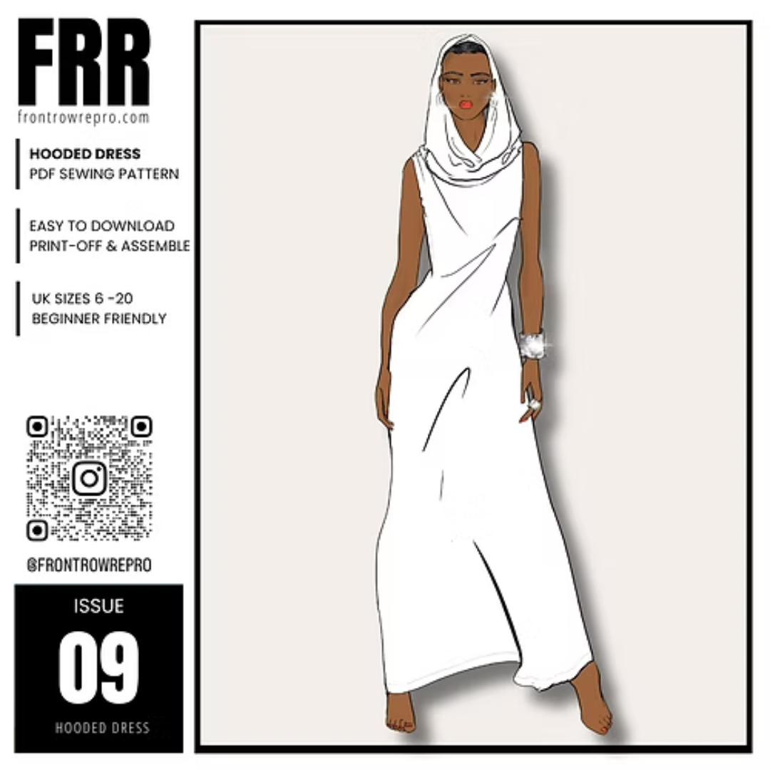 Hooded Dress Sewing Pattern PDF