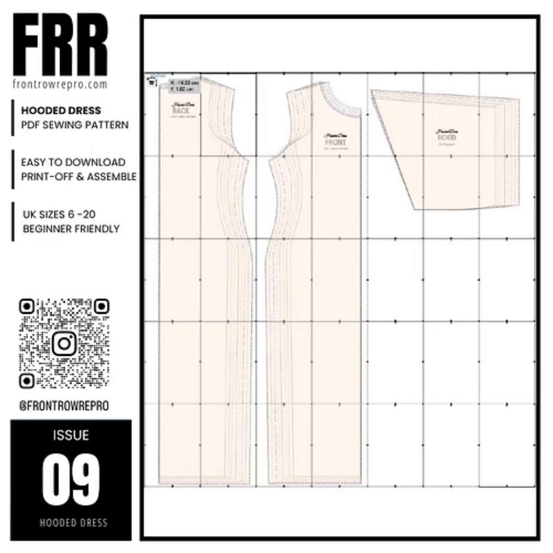 Hooded Dress Sewing Pattern PDF